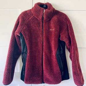 Columbia Burgundy Sherpa Full Zip Jacket